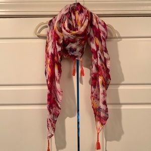 NWOT Colorful braided fringe Express lightweight scarf